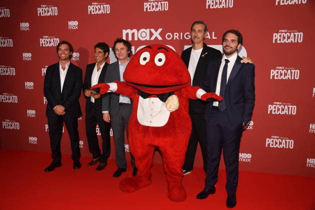 IPA89127951 - Rome, Cinema Adriano: Preview of the HBO TV series Peccato. Pictured: Alessandro Volpato, Guido Maria Brera, Gabibbo, Giulio Somazzi, Valerio Vestoso Copyright: xVincenzoxLandix xVincenzoxLandix IPA89127951