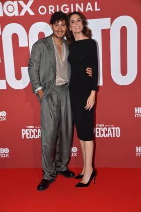 IPA89128207 - Rome, Cinema Adriano: Preview of the HBO TV series Peccato. Pictured: Cristiano Dicembrini and Emanuela Fanelli  Copyright: xVincenzoxLandix xVincenzoxLandix IPA89128207