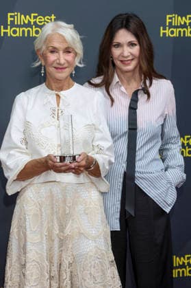 ABB FILMFEST: Dame Helen Mirren, the British actress, with Iris Berben, a Douglas Sirk Prize laureate, on the red carpet at the 2026 FilmFest Hamburg at the Cinemaxx Dammtor movie theater in Hamburg on September 29, 2026, Hamburg, Germany