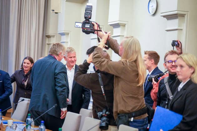 Epstein hearing begins in the Storting, Oslo, September 30, 2026. Former Minister of Climate and the Environment and Minister of Development Erik Solheim during the Storting’s Control and Constitutional Committee’s public hearing on practices at the Ministry of Foreign Affairs and Jeffrey Epstein’s network in Norway. Photo: Heiko Junge NTB Oslo Norway OV2eTw 3a0w EDITORIAL USE ONLY Copyright: xHeikoxJungex xNTBx