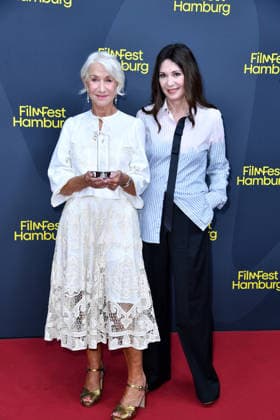 Helen Mirren and Iris Berben at the ceremony honoring Helen Mirren with the Douglas Sirk Prize in Hamburg on September 29, 2026