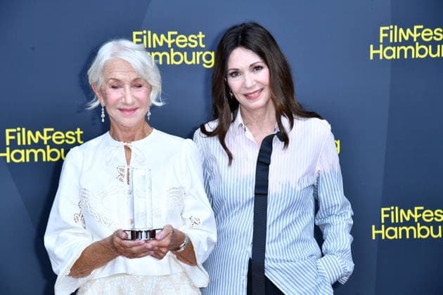 Helen Mirren and Iris Berben at the ceremony honoring Helen Mirren with the Douglas Sirk Prize in Hamburg on September 29, 2026