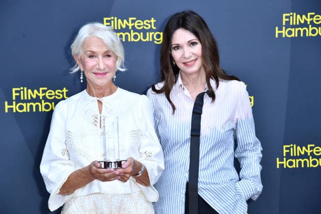 Helen Mirren and Iris Berben at the ceremony honoring Helen Mirren with the Douglas Sirk Prize in Hamburg on September 29, 2026