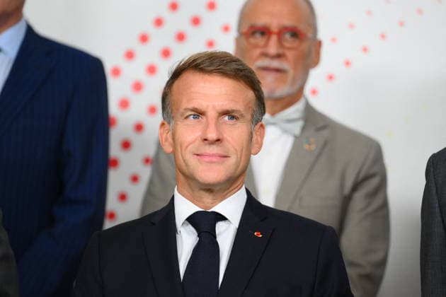 State Visit to Spain of French Presidential Couple - Economic Forum French President Emmanuel Macron during an Economic Forum at Spanish Economy Ministry in Madrid, Spain on September 30 2026. French Presidential couple pays a two-day state visit to Spain. Photo by Eliot Blondet ABACAPRESS.COM Paris France Copyright: xBlondetxEliot ABACAx