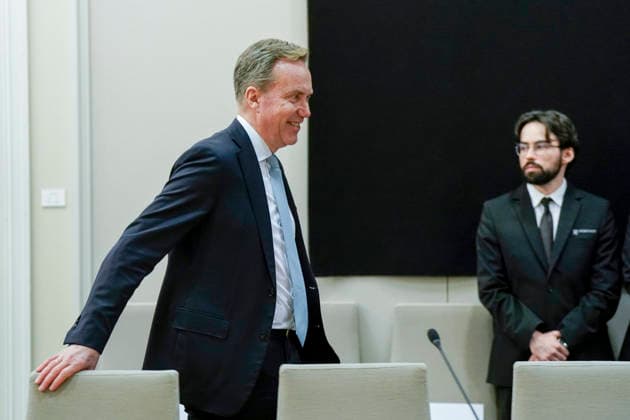 Another hearing on Jeffrey Epstein’s network in Norway, Oslo, September 30, 2026. Borge Brende, former Minister of Foreign Affairs under the Conservative Party (Høyre), during the Storting’s Control and Constitutional Committee’s public hearing on practices at the Ministry of Foreign Affairs and Jeffrey Epstein’s network in Norway. Photo: Cornelius Poppe NTB Oslo Norway 7a0RkBXhps EDITORI  Copyright: xCorneliusxPoppex xNTBx