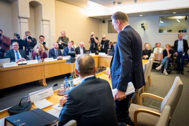 Epstein Hearing Begins in the Storting, Oslo, September 30, 2026: Former Høyre Foreign Minister Borge Brende during the Storting’s Control and Constitutional Committee’s public hearing on practices at the Ministry of Foreign Affairs and Jeffrey Epstein’s network in Norway. Photo: Heiko Junge, NTB Oslo, Norway un9hokD pyE EDITORIAL USE ONLY Ref BNC POLun9hokD pyE jpg  Copyright: xHeikoxJungex xNTBx
