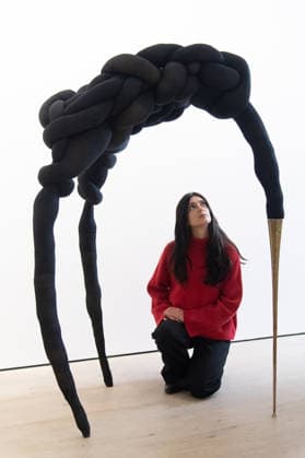 Nicola Turner - I Tear Secrets From Your Yielding Flesh Exhibition Press View at Annely Juda Fine Art, London, UK A staff member poses with Arc de Cercle (Arch of Hysteria) by Nicola Turner as part of The Nicola Turner - I Tear Secrets From Your Yielding Flesh Exhibition Press View at Annely Juda Fine Art in London, England, UK on Wednesday 30 September, 2026., Credit:Justin Ng Avalon UK, England, London, Annely Juda Fine Art  Copyright: xJustinxNgx xAvalonx 1139456396