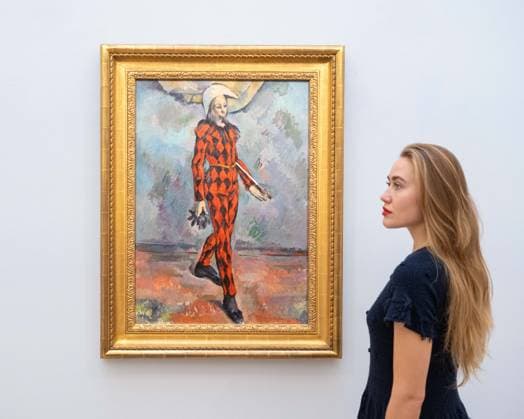 September 30, 2026, London, England, United Kingdom: Paul Cezanne Arlequin , estimated at around USD 120 million, is seen during a preview of the Blaquier-Arrieta Collection at Sotheby s in London, Britain, September 30, 2026. The collection of 12 largely unseen Impressionist and Modern works will be offered at auction in New York in November. London United Kingdom  - ZUMAk172 20260930_zip_k172_016 Copyright: xThomasxKrychx