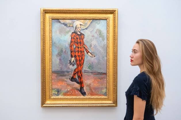 September 30, 2026, London, England, United Kingdom: Paul Cezanne Arlequin , estimated at around USD 120 million, is seen during a preview of the Blaquier-Arrieta Collection at Sotheby s in London, Britain, September 30, 2026. The collection of 12 largely unseen Impressionist and Modern works will be offered at auction in New York in November. London United Kingdom  - ZUMAk172 20260930_zip_k172_018 Copyright: xThomasxKrychx