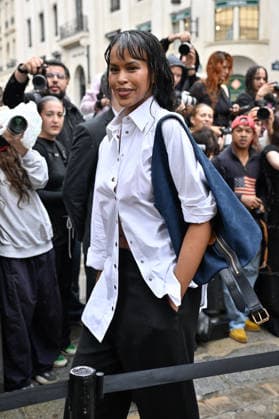 PFW Stella McCartney Outside Arrivals JR Sabrina Dhowre Elba arriving at the Stella McCartney show during Paris Fashion Week, in Paris, France on 30 September 2026. Photo by Julien Reynaud APS-Medias ABACAPRESS.COM Paris France  Copyright: xReynaudxJulien APS-Medias ABACAx