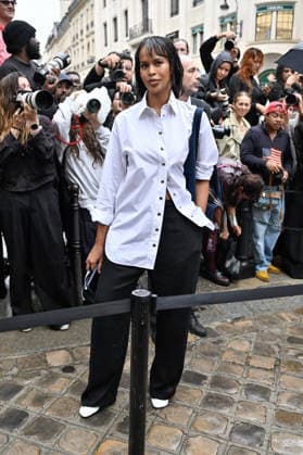 PFW Stella McCartney Outside Arrivals JR Sabrina Dhowre Elba arriving at the Stella McCartney show during Paris Fashion Week, in Paris, France on 30 September 2026. Photo by Julien Reynaud APS-Medias ABACAPRESS.COM Paris France  Copyright: xReynaudxJulien APS-Medias ABACAx