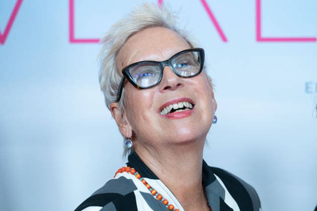 Doris DOERRIE, Dörrie, director, portrait, single frame, single shot, red carpet, Red Carpet Show, Arrival, Movie Premiere: Ms. Winkler Leaves the Building, on September 30, 2026, at the Lichtburg in Essen,