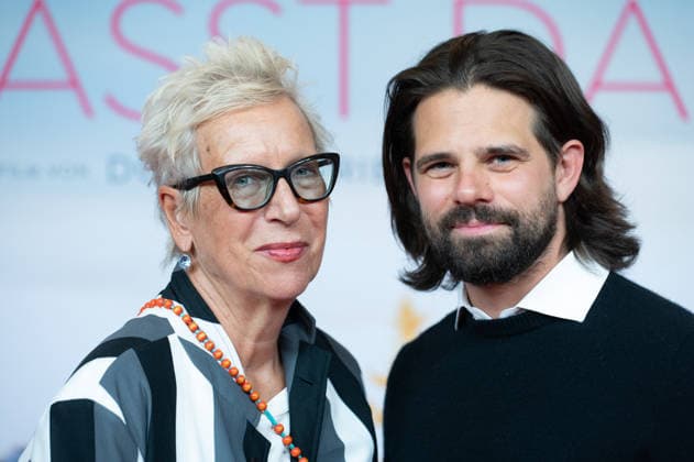 Doris DOERRIE, Dörrie, director, Josef ELLERS, actor, portrait, single frame, single shot, red carpet, Red Carpet Show, Arrival, Movie Premiere: Ms. Winkler Leaves the Building, on September 30, 2026, at the Lichtburg in Essen,