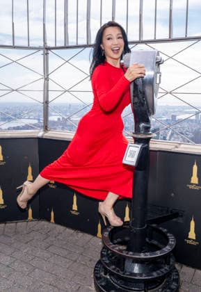 September 30, 2026, New York, New York, USA: MING NA WEN visits the Empire State Building in New York to celebrate the release of her debut cookbook and memoir, Have You Eaten Yet? 30 September 2026 New York USA  - ZUMAa265 20260930_zep_a265_029 Copyright: xEricxAcquayex
