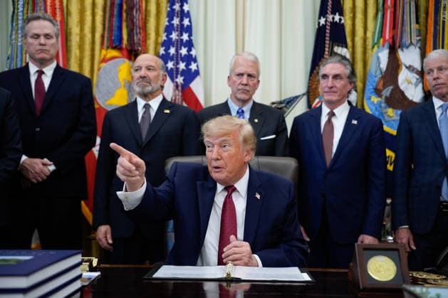 President Donald Trump speaks during an announcement in the Oval Office of the White House in Washington on September 30, 2026. The Trump Administration announced South Korea will invest $54 billion toward the Alaska Liquefied Natural Gas (LNG) project as part of a broader $200 billion investment in U.S. energy projects.  WASP20260930181 YURIxGRIPAS