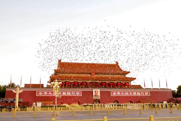 BEIJING, CHINA - OCTOBER 01: A flag-raising ceremony marking the 77th anniversary of the founding of the People s Republic of China is held at Tian anmen Square on October 1, 2026 in Beijing, China.  Copyright: xVCGx 111670878423