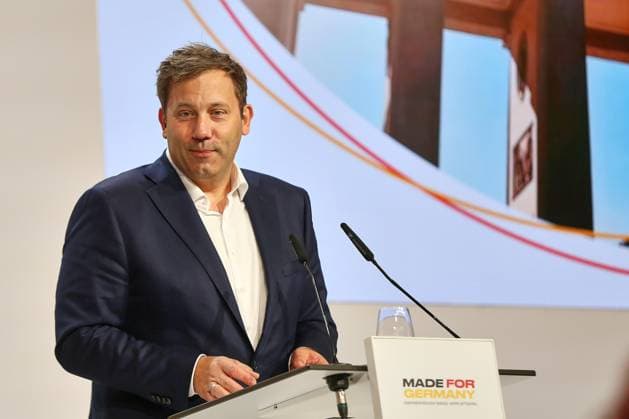 Berlin, Germany, September 30, 2026 Siemensstadt Annual Meeting of the Made for Germany Initiative Federal Minister of Finance Lars Klingbeil (SPD) delivers a speech Copyright: xdtsxNachrichtenagenturx dts_136926