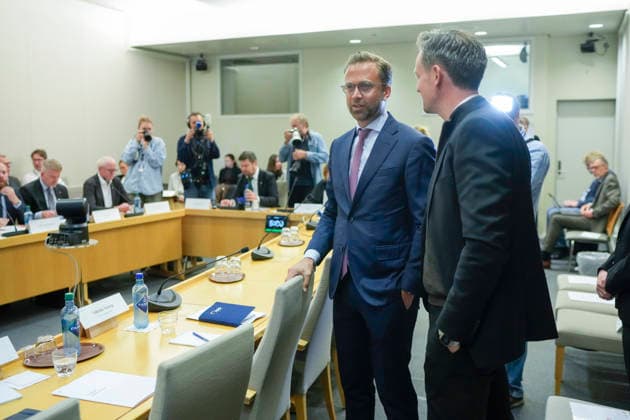 Another Hearing on Jeffrey Epstein’s Network in Norway Oslo, October 1, 2026 Nikolai Astrup and Dag Inge Ulstein during the Storting’s Control and Constitutional Committee’s public hearing on practices at the Ministry of Foreign Affairs and Jeffrey Epstein’s network in Norway Photo Cornelius Poppe NTB Oslo Norway WinL9E04S3M EDITORIAL USE ONLY Ref BNC POLWinL9E04S3M jpg  Copyright: xCorneliusxPoppex xNTBx