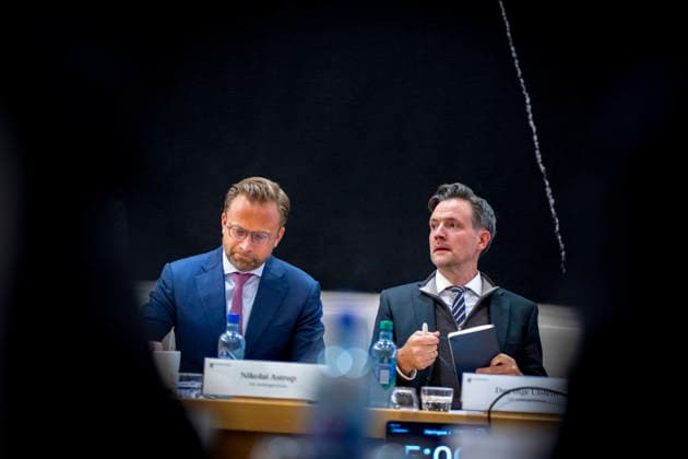 Epstein Hearing Begins in the Storting, Oslo, October 1, 2026. The two former ministers of development, Nikolai Astrup and Dag Inge Ulstein, are in the chamber during the Storting’s Control and Constitutional Committee’s public hearing on practices at the Ministry of Foreign Affairs and Jeffrey Epstein’s networkin Norway. Photo: Heiko Junge, NTB, Oslo, Norway. 3NS Lo3Lapc. ED  Copyright: xHeikoxJungex xNTBx