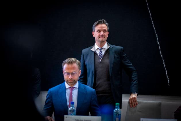 Epstein Hearing Begins in the Storting, Oslo, October 1, 2026. The two former ministers of development, Nikolai Astrup and Dag Inge Ulstein, in the chamber during the Storting’s Control and Constitution Committee’s public hearing on practices at the Ministry of Foreign Affairs and Jeffrey Epstein’s networknetwork in Norway. Photo: Heiko Junge, NTB, Oslo, Norway. YTWCHjIaT2c.  Copyright: xHeikoxJungex xNTBx