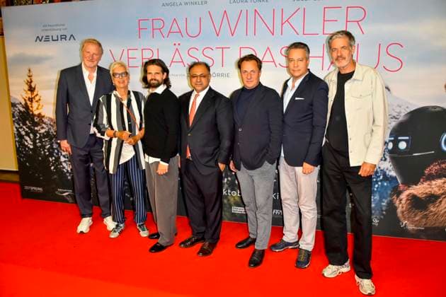 ABB FRAUWINKLER Doris Doerrie, director Josef Ellers, and Walid Nakschbandi on the red carpet at the NRW Kino film premiere of *Frau Winkler* as they leave the Lichtburg cinema in Essen on September 30, 2026, in North Rhine-Westphalia, Germany