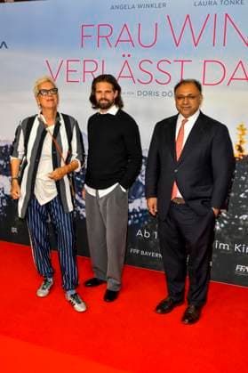 ABB FRAUWINKLER Doris Doerrie, Director; Josef Ellers and Walid Nakschbandi on the red carpet at the NRW Kino film premiere of *Frau Winkler* as they leave the Lichtburg Cinema in Essen on September 30, 2026, NRW, Germany