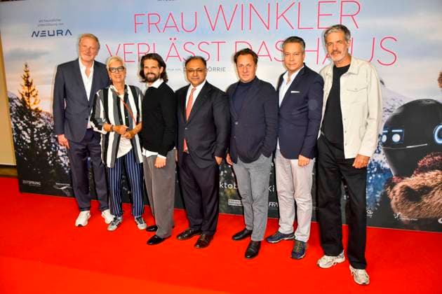 ABB FRAUWINKLER Doris Doerrie, Director; Josef Ellers and Walid Nakschbandi on the red carpet at the NRW Kino film premiere of *Frau Winkler* as they leave the Lichtburg Cinema in Essen on September 30, 2026, NRW, Germany