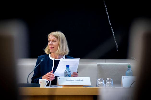Epstein hearing begins in the Storting, Oslo, October 1, 2026. Anniken Huitfeldt (AP) during the Storting’s Control and Constitution Committee’s public hearing on practices at the Ministry of Foreign Affairs and Jeffrey Epstein’s network in Norway. Photo: Heiko Junge, NTB, Oslo, Norway Et9bo1NJrF0 EDITORIAL USE ONLY Ref BNC POLEt9bo1NJrF0 jpg  Copyright: xHeikoxJungex xNTBx