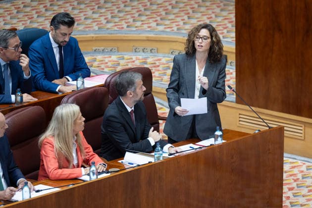 Housing dominates this Thursday’s plenary session in the Assembly, marked by the Maricarmen case, the protest camp, and Royal Decrees I D. Rocío Albert, the Regional Minister of Economy, Finance, and Employment for the Community of Madrid; Miguel Ángel García Martín, the Regional Minister of the Presidency, Justice, and Local Administration for the Community of Madrid; and the President of the Community of Madrid, Isabel Díaz Ayuso, during a plenary session of the Madrid Assembly on October 1, 2026, in Madrid, Spain. Housing dominates this Thursday’s plenary session, October 1, at the Madrid Assembly—a session marked by the eviction last week of 87-year-old Maricarmen, which has led to social unrest, including a protest camp at Puerta del  Copyright: xJesusxHellinx 7811904
