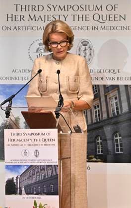 Symposium Of Her Majesty The Queen BRUSSELS, BELGIUM - OCTOBER 1 : Queen Mathilde opens the third Symposium of Her Majesty the Queen at the Palace of the Academies in Brussels. This edition will focus on the impact of artificial intelligence (AI) on healthcare professions. During the symposium, the Queen will speak with patients who have received AI-assisted treatment. As a protective honorary member of the Royal Academies of Medicine of Belgium, the Queen will also deliver the opening address at the symposium..on October 01, 2026 in Brussels, Belgium, 01 10 2026 Brussels Belgium  Copyright: xBertxVanxDenxBrouckex