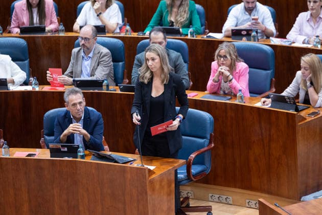 Housing Takes Center Stage at This Thursday’s Plenary Session of the Assembly, Dominated by Maricarmen, the protest camp, and the royal decrees. PSOE spokesperson in the Assembly, Mar Espinar, during a plenary session at the Madrid Assembly on October 1, 2026, in Madrid, Spain. Housing dominates this Thursday’s plenary session, October 1, at the Madrid Assembly, marked by the eviction last week of 87-year-old Maricarmen, which has led to social unrest, including a protest camp in Puerta del Sol that has caused a new clash between the Government Delegation, City Hall, and the Regional Government, as well as the push for two royal decrees, the ratification of which Congress will vote on Friday, October 1, 2026. Jesús Hellí, Madrid, Spain  Copyright: xJesusxHellinx 7811913