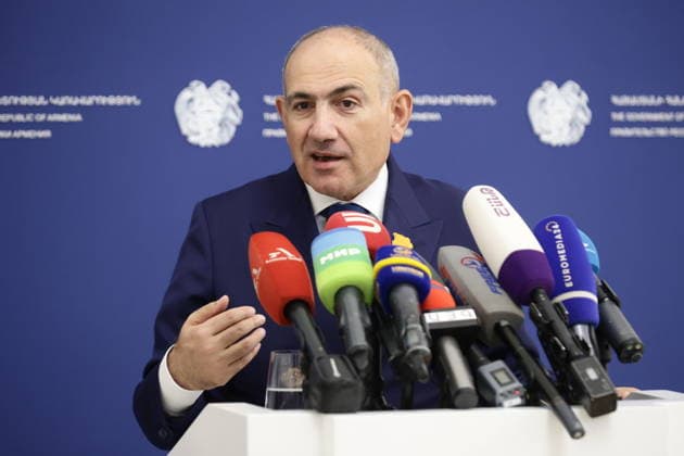 ARMENIA, YEREVAN - OCTOBER 1, 2026: Armenia s Prime Minister Nikol Pashinyan gives a press briefing. Alexander Patrin TASS 98611686