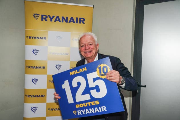 IPA89170525 - MILAN, October 1, 2026 Hotel Cristoforo Colombo: Ryanair held a press conference with CEO Eddie Wilson to present its new flight routes from Milan Malpensa and Bergamo Orio al Serio airports.  Copyright: xEmanuelexRobertoxDexCarlix xx IPA89170525