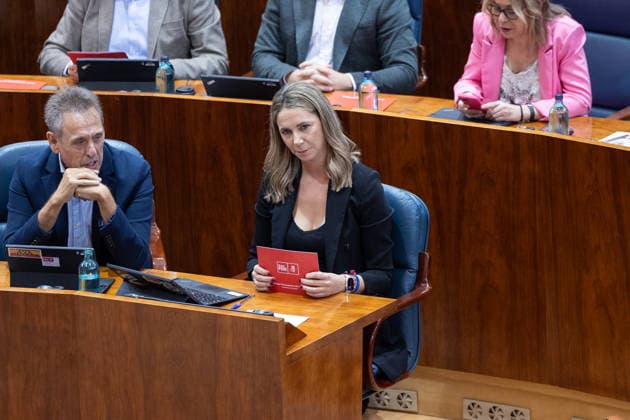 Housing Takes Center Stage at This Thursday’s Plenary Session of the Assembly, Marked by Maricarmen, the encampment, and the royal decrees. PSOE spokesperson in the Assembly, Mar Espinar, during a plenary session at the Madrid Assembly on October 1, 2026, in Madrid, Spain. Housing dominates this Thursday’s plenary session, October 1, in the Madrid Assembly—a session dominated by the eviction last week of 87-year-old Maricarmen, which has led to social unrest, including a protest encampment at Puerta del Sol that has caused a new clash between the Government Delegation, City Hall, and the Regional Government, in addition to the push for two royal decrees, the ratification of which Congress will vote on Friday, October 1, 2026. Jesús Hellí,  Copyright: xJesusxHellinx 7811935