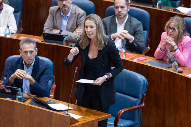 Housing Takes Center Stage at This Thursday’s Plenary Session of the Assembly, Marked by Maricarmen, the encampment, and the royal decrees. PSOE spokesperson in the Assembly, Mar Espinar, during a plenary session at the Madrid Assembly on October 1, 2026, in Madrid, Spain. Housing dominates this Thursday’s plenary session, October 1, in the Madrid Assembly—a session dominated by the eviction last week of 87-year-old Maricarmen, which has led to social unrest, including a protest encampment at Puerta del Sol that has caused a new clash between the Government Delegation, City Hall, and the Regional Government, in addition to the push for two royal decrees, the ratification of which Congress will vote on Friday, October 1, 2026. Jesús Hellí,  Copyright: xJesusxHellinx 7811936