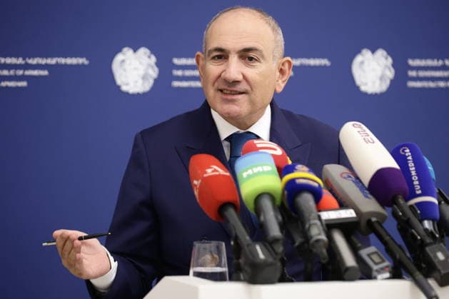 ARMENIA, YEREVAN - OCTOBER 1, 2026: Armenia s Prime Minister Nikol Pashinyan gives a press briefing. Alexander Patrin TASS 98612132