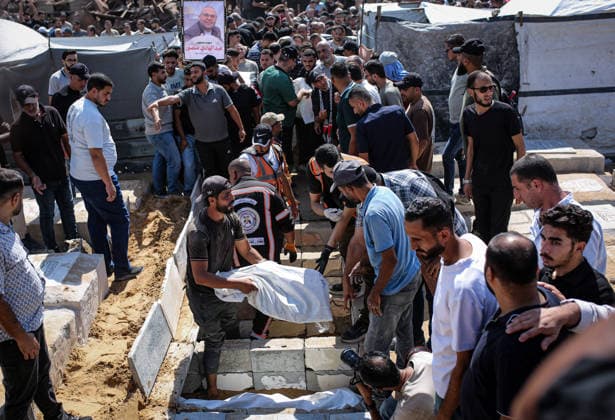 Palestinians Hold Mass Funeral for 105 Recovered from Gaza Rubble Palestinians take part in a mass funeral for 105 Palestinians whose remains were recovered from beneath the rubble of destroyed buildings in the al-Taj area of Gaza City’s al-Yarmouk neighborhood on October 1, 2026. The victims, including women and children, were killed in Israeli airstrikes during the early stages of the war, with families gathering for their funeral and burial after their remains had been trapped under the rubble for years. Photo by Mohammed Salha apaimages Gaza Gaza Strip Palestinian Territory 011026_Gaza_MS_00(13) Copyright: xapaimagesxMohammedxSalhax xapaimagesx