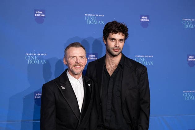 8th Cineroman Festival - Only What We Carry Red Carpet - Nice Simon Pegg and Liam Hellmann attend the red carpet for Jamie Adams s film Only what we carry at the Cineroman festival, dedicated exclusively to films adapted from literary work, in Pathe Gare du Sud in Nice, France, on September 30, 2026. Photo by Laurent Coust ABACAPRESS.COM Nice France Copyright: xCoustxLaurent ABACAx