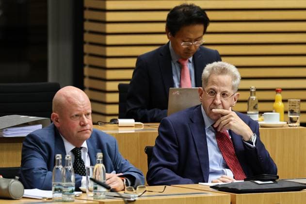 Thuringian State Parliament, Justice Committee, September 30, 2026, Erfurt, Thuringian State Parliament, Justice Committee, Oral Hearing on the Motion by the Die Linke Parliamentary Group to Initiate Proceedings to Ban the AfD. Pictured: Dr. habil. Ulrich Vosgerau, Chan Jo Jun, and Dr. Hans Georg Maassen