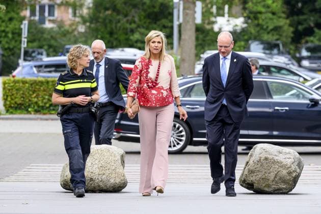 Apeldoorn, The Netherlands, 2026-10-01 14:03:42 APELDOORN, 01-10-2026, Police Academy. Queen Maxima visits the Police Academy in Apeldoorn in the context of financially sound employership. With over 67,000 employees, the National Police is one of the largest employers in the Netherlands and a member of the Foundation for Financially Healthy Netherlands (SFGN). Queen Maxima is honorary chair of this foundation. PHOTO: NLBeeld Patrick van Emst Credit: NL Beeld Patrick van Emst  Copyright: xx x