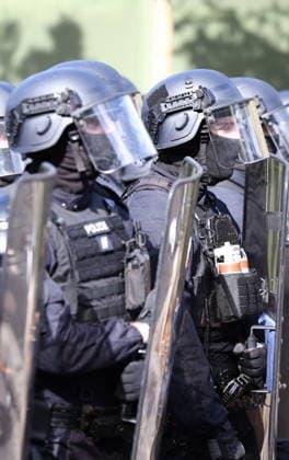 Students Prostest - Aubervilliers Clash between (CRS) Republican Security Corps and Student in front of Le Corbusier secondary school in Aubervilliers, North of Paris, on October 1, 2026 as they continue their protest to demand the hiring of substitute teachers, increased resources, and decent learning conditions. Photo by Raphael Lafargue ABACAPRESS.COM Aubervilliers Ile-de-France France  Copyright: xLafarguexRaphael ABACAx
