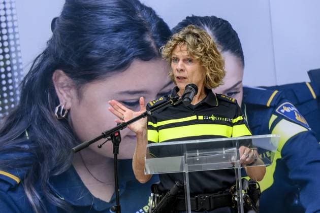 Apeldoorn, The Netherlands, 2026-10-01 14:08:11 APELDOORN, 01-10-2026, Police Academy Queen Maxima visits the Police Academy in Apeldoorn in the context of financially sound employership. With over 67,000 employees, the National Police is one of the largest employers in the Netherlands and a member of the Foundation for Financially Healthy Netherlands (SFGN). Queen Maxima is honorary chair of this foundation. PHOTO: NLBeeld Patrick van Emst In the photo: Janny Knol, Chief of Police of the Netherlands Credit: NL Beeld Patrick van Emst  Copyright: xx x