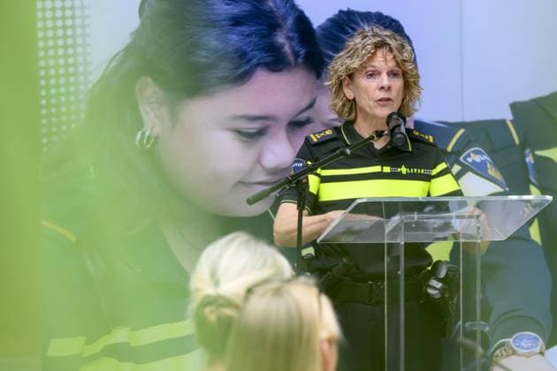 Apeldoorn, The Netherlands, 2026-10-01 14:08:48 APELDOORN, 01-10-2026, Police Academy Queen Maxima visits the Police Academy in Apeldoorn in the context of financially sound employership. With over 67,000 employees, the National Police is one of the largest employers in the Netherlands and a member of the Foundation for Financially Healthy Netherlands (SFGN). Queen Maxima is honorary chair of this foundation. PHOTO: NLBeeld Patrick van Emst In the photo: Janny Knol, Chief of Police of the Netherlands Credit: NL Beeld Patrick van Emst  Copyright: xx x