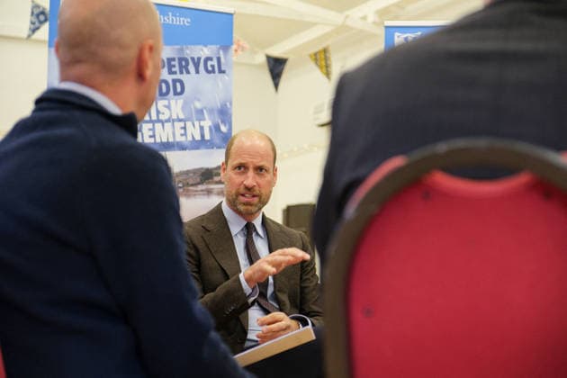Britain s Prince William visits flood-affected communities in Skenfrith Britain s Prince William, Prince of Wales, attends a meeting with representatives from Natural Resources Wales, the Welsh Government and Monmouthshire County Council following the publication of a formal inquiry into recent storms, during a visit focused on flood risk and climate resilience, in Skenfrith, Wales, Britain, October 1, 2026. REUTERS Mathieu, Credit:Mathieu Willcocks PA ROTA - B68 Avalon UNITED KINGDOM, SKENFRITH Copyright: xMathieuxWillcocksx xPAxROTAx-xB68x xAvalonx 1139786083