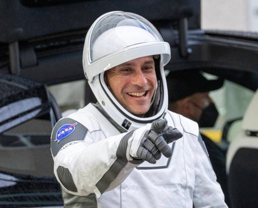 NASA s Crew-13 Astronaut Pilot Luke Delaney waves to friends during the walkout of the operations building onhisr way to board as Dragon Spacecraft atop a SpaceX Falcon 9 rocket on SLC-40 at Kennedy Space Center, Florida on Thursday, October 1, 2026. The four-team crew are on their way to the International Space Station.  KSC2026100109 PATxBENIC