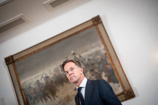 Mark Rutte, NATO Secretary General, during the closing remarks at a meeting between the German Chancellor, the Prime Minister of the Netherlands, and the NATO Secretary General at the 1st German-Dutch Corps in Münster, Münster, North Rhine-Westphalia, Germany; German-Dutch Corps
