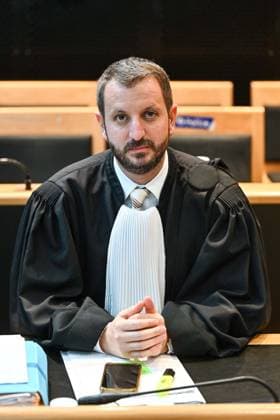 lawyer RÃ gis Brocca pictured during the jury selection for the trial of Laurent Andris, accused of killing his 65-year-old mother, Gabrielle Hannot., at the Hainaut province Assize Court in Mons, on Thursday 1 October 2026. The events date back to April 21, 2023, in Villers-Poterie (Gerpinnes). The accused rammed the neighbours cars twice. The police arrived later (called by neighbours), 65-year-old Gabrielle Hannot was already dead. Defence lawyer confirmed the accused committed the acts while under the influence of narcotics. The man, aged 32 at the time of the events, struck his mother with several objects, including a box cutter, with extreme violence. Laurent Andris had been convicted of attempted murder in 2016. He had been on paro  EMILExWINDAL 188435359