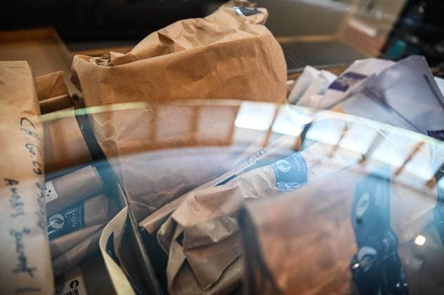 Pieces of evidence pictured during the jury selection for the trial of Laurent Andris, accused of killing his 65-year-old mother, Gabrielle Hannot., at the Hainaut province Assize Court in Mons, on Thursday 1 October 2026. The events date back to April 21, 2023, in Villers-Poterie (Gerpinnes). The accused rammed the neighbours cars twice. The police arrived later (called by neighbours), 65-year-old Gabrielle Hannot was already dead. Defence lawyer confirmed the accused committed the acts while under the influence of narcotics. The man, aged 32 at the time of the events, struck his mother with several objects, including a box cutter, with extreme violence. Laurent Andris had been convicted of attempted murder in 2016. He had been on parole  EMILExWINDAL 188437666