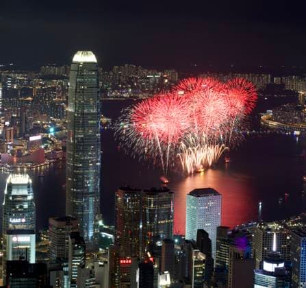 RECORD DATE NOT STATED China s National Day Fireworks In Hong Kong Fireworks exploding over Victoria Harbor on October 1, 2026 in Hong Kong. Today is the China s National Day. (Photo by Kobe Li Nexpher Images) Hong Kong