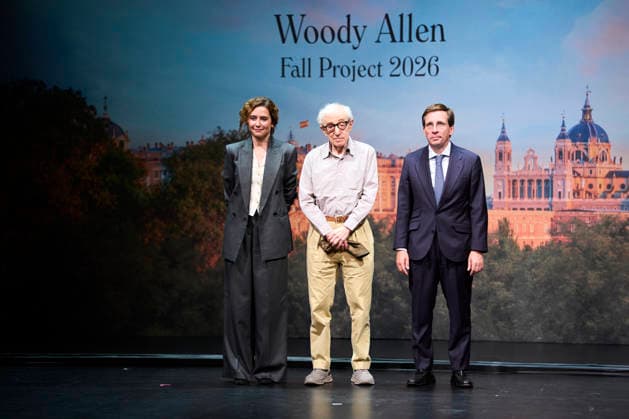 October 1, 2026, Madrid, Madrid, Spain: Woody Allen, Isabel Diaz Ayuso, President of Madrid, Jose Luis Martinez Almeida, Major of Madrid attends Presentation the Filming of Woody AllenÃ¢â‚¬â ¢s new film in Madrid presentation at Teatros del Canal on October 1, 2026 in Madrid, Spain Madrid Spain - ZUMAg15_ 20261001_zaf_g15_052 Copyright: xJackxAbuinx
